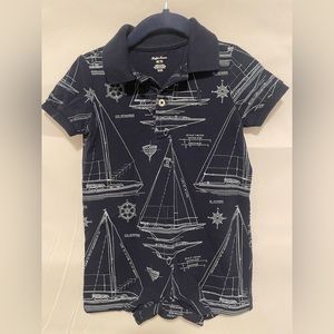 Ralph Lauren Nautical Polo Navy Blue Boys Shortall 9M